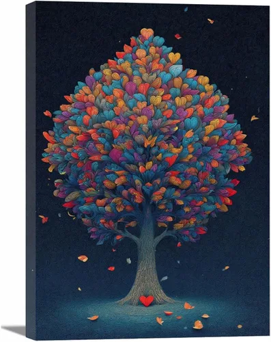 Vista 28 de VOCBAN Tree of Life Canvas Wall Art Tree Decor Painting Artwork for Office Kitchen Bathroom Dining Room Office Home Decor Dormitory(black black 74