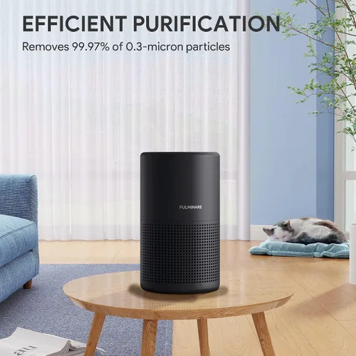 Vista 3 de Purificadores de aire para recámara, FULMINARE Filtro de aire HEPA H13 verdadero, limpiador de aire silencioso con luz nocturna, purificador de aire