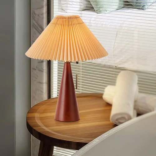 Vista 3 de BGGJJ Lamp for Desk Simple Retro Log Style Table Lamp Study Bedroom Bedside Table Lamp Desk Lamps for Home Office(A)
