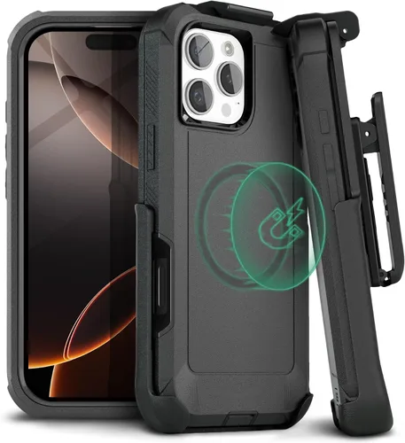 Vista 13 de MOTIVE Funda diseñada para iPhone 15 con clip para cinturón, funda magnética compatible con Magsafe, resistente y protección de grado militar