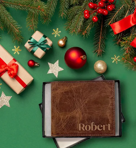 Vista 5 de Personalized Mens Wallet,Genuine Leather Wallet, Custom Men Wallets for Him, Husband, Dad, Boyfriend, Groom, Gift for Birthday, Anniversary