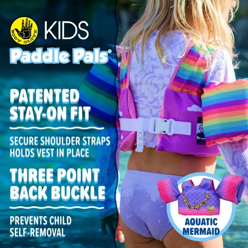 Vista 4 de Body Glove Paddle Pals - Chaleco salvavidas para niños aprobado por la Guardia Costera para aprender a nadar PFD