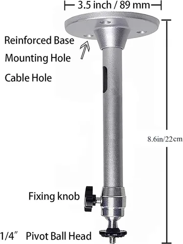 Vista 2 de 2-Be-Best Soporte de techo universal para mini proyector con rotación de 360 grados e inclinación de 180 grados para cine en casa, oficina, cámara
