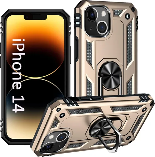 Vista 37 de ADDIT i Phone 14 Pro - Funda para iPhone 14 Pro, con anillo de soporte, soporte ajustable, grado militar, protección resistente, a prueba de golpes