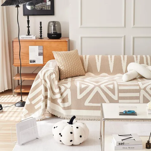 Vista 39 de HANDONTIME Fundas de Sofá Sillón Funda de Sofá Boho para Perros Caqui Funda de Sofá con Borlas Silla Reclinable Funda de Futón Lavable 1 Cojín Sofá