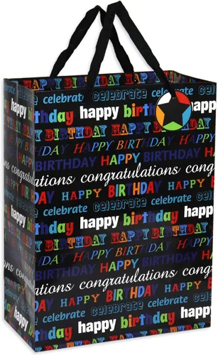 Vista 7 de 12 bolsas de regalo de cumpleaños, grandes, medianas y pequeñas, surtido de bolsas de regalo para niños, niñas, mujeres, hombres (tamaños surtidos)