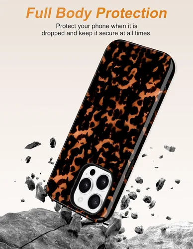 Vista 251 de Jusy Funda compatible con MagSafe con estampado de caparazón de tortuga marrón para iPhone 7/8/SE, cubierta protectora de TPU suave magnética
