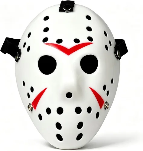 Vista 9 de COSTOYFUN Máscara para disfraz de Halloween, máscara de terror, máscara de disfraz de cosplay, máscara de fiesta de máscaras Negro
