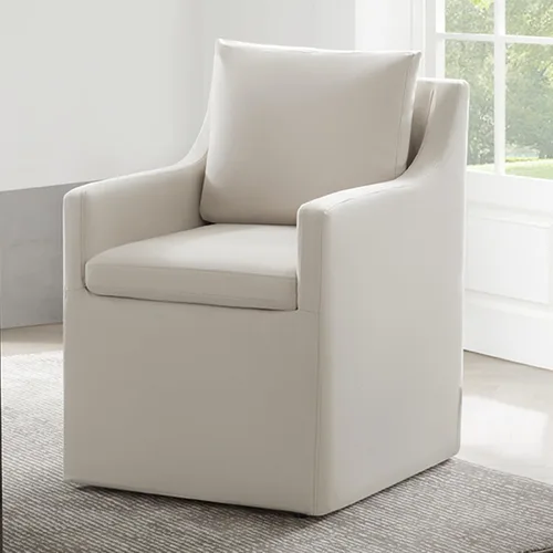 Vista 19 de KISLOT Upholstered Dining Chairs Set of 1 with Casters, Cream