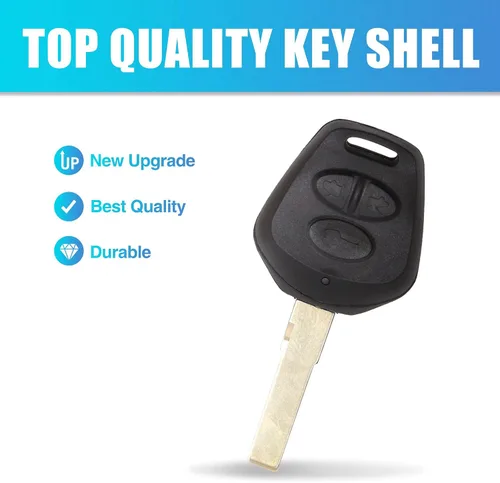 Vista 8 de uxcell Nuevo 3 botones sin cortar insertar llavero control remoto caso Shell reemplazo para Porsche Cayenne 911 996 Boxster S 986
