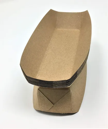 Vista 8 de Mr Miracle Bandeja de papel para perros calientes de 7 pulgadas en papel kraft. Paquete de 25. Desechable, reciclable y totalmente biodegradable.