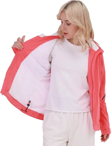 Vista 2 de Chaqueta de lluvia de golf para mujer, impermeable, transpirable, cortavientos, ligera, para correr, senderismo, ciclismo, camping