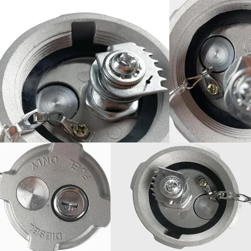 Vista 6 de Tapa de combustible diésel con bloqueo de 2 3/8 pulgadas compatible con camiones Freightliner M2 semi pequeños FTA-C-13 2002 y más, con junta