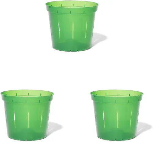 Vista 11 de rePotme Macetas de 4 pulgadas, paquete de 6 macetas (transparentes), maceta transparente ranurada para plantas de interior, perfecta para orquídeas