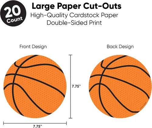 Vista 6 de Big Dot of Happiness Nothin' but Net – Baloncesto – Decoraciones DIY Baby Shower o Cumpleaños Elementos esenciales para fiestas grandes – Juego de 20