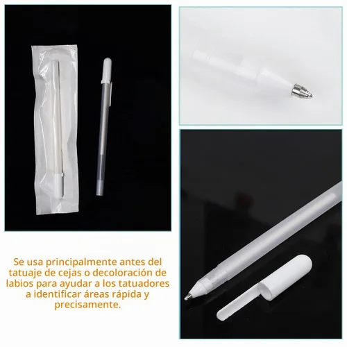 Vista 8 de minkissy 6 lápices de mapeo de cejas – Rotuladores de microblading blancos para maquillaje de piel, posición, mapeo de posición, herramientas