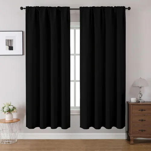 Vista 49 de CUCRAF Cortinas opacas de 45 pulgadas de largo, juego de 2 paneles para dormitorio, bolsillo para cortinero, cortinas de oscurecimiento