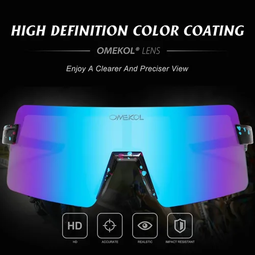 Vista 3 de OMEKOL Dos tamaños para adultos y jóvenes, lentes de sol polarizados para hombres y mujeres, para deportes al aire libre, gafas de béisbol UV400