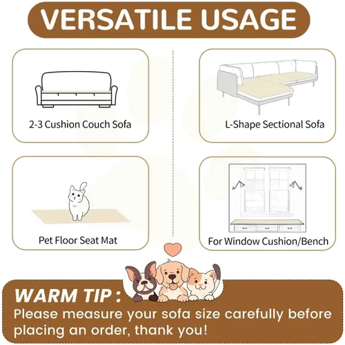 Vista 8 de OTOB Funda de sofá para perros, lavable, antideslizante, divertida funda para sofá para mascotas, protector de muebles suave y acogedor, apto