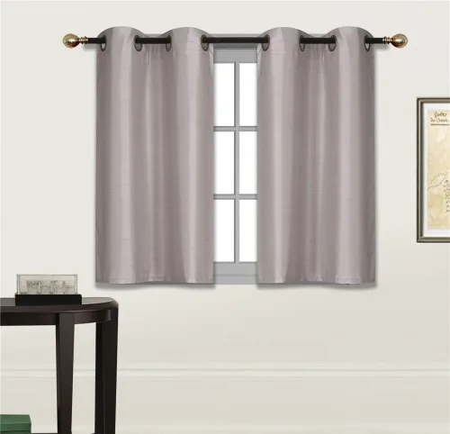 Vista 10 de Elegant Home - Cortina opaca con aislamiento de seda sintética con ojales, 2 paneles de 28 pulgadas de ancho x 36 pulgadas de largo, cada uno