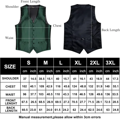 Vista 3 de DiBanGu Conjunto de chaleco y corbata de cachemira para hombre, 6 piezas de chaleco formal con pajarita preatada para esmoquin