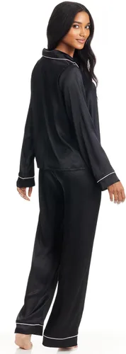 Vista 5 de bebe Conjunto de pijama para mujer, conjunto de pijama Charmeuse texturizado de lujo para mujer, elegante conjunto de pijama para mujer