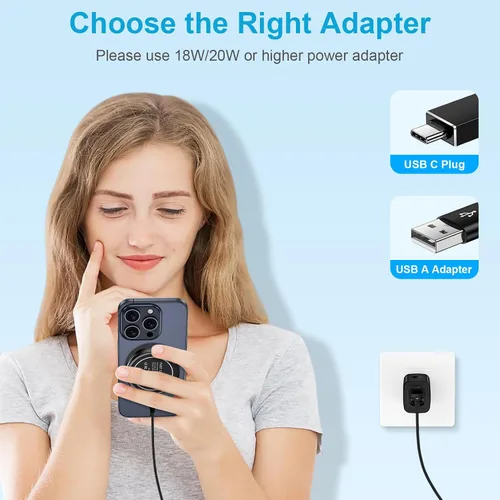 Vista 2 de 15w inalámbrico Qi Android teléfono celular Pad carga rápida compatible para iPhone 15 16 14 13 12 Samsung Galaxy S23 S24 S25 S21 S20 cargador