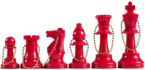 Vista 9 de WE Games Llavero de juego de ajedrez a granel, 17 piezas de plástico negro con cadena, llavero, accesorios lindos para hombres, llaves de coche