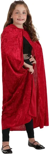 Vista 3 de Capa de terciopelo rojo con capucha para niños Capas de disfraz