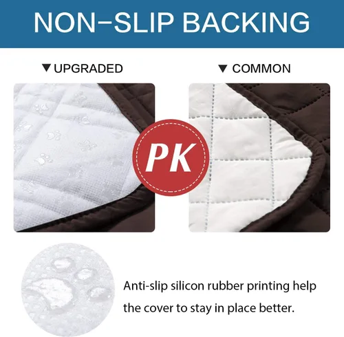Vista 6 de H.VERSAILTEX Funda de sofá 100 % impermeable, lavable, funda de sofá antideslizante para 3 cojines, protector de muebles para mascotas, fundas