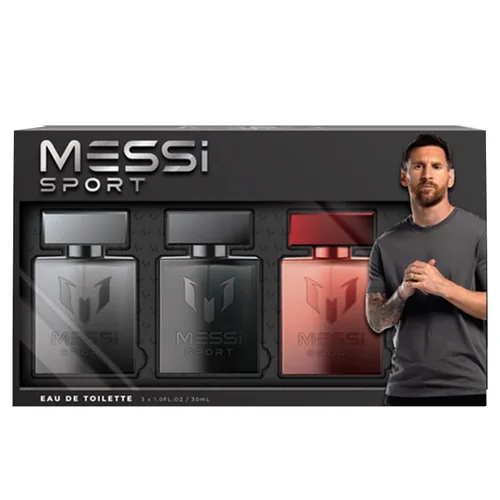 Vista 8 de Messi Sport Coffret para hombre, negro, rojo y plateado EDT Spray Set, 3 x 1.0 oz