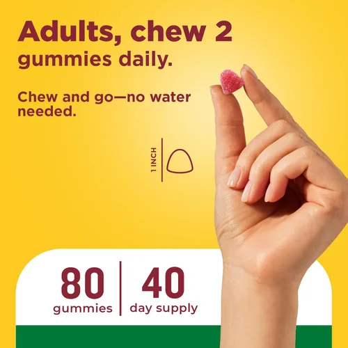 Vista 6 de Nature Made Multivitamínico + Omega-3, gomitas multivitamínicas para mujeres y hombres, apoyo nutricional diario, 80 vitaminas y minerales