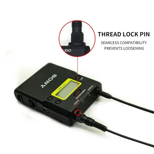 Vista 5 de Cable auxiliar TRS de 0.138 in, adaptador de cable de audio estéreo compatible con micrófono inalámbrico Sony D11/V1/D21 Sennheiser, cable auxiliar