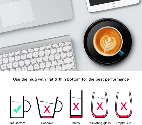 Vista 3 de Calentador de Café Inteligente, BESTINNKITS Calentador de Tazas con Inducción por Gravedad de Encendido/Apagado Automático para Uso en Escritorio