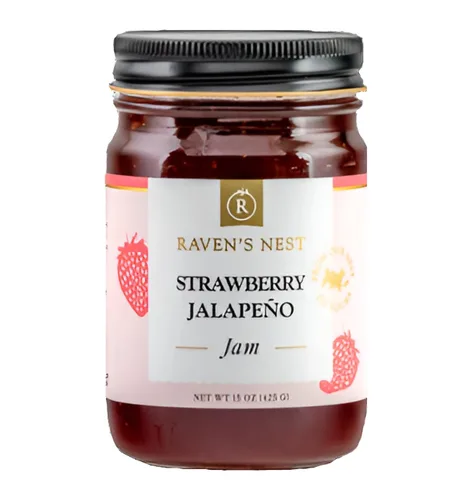 Vista 4 de Raven's Original - Mermelada natural de pimiento picante, tarro de 15 onzas (jalapeno de mora)