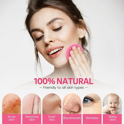 Vista 5 de GAINWELL Bride to Be Gifts - Esponja facial comprimida de 50 unidades, limpieza facial diaria y exfoliante, esponjas cosméticas de spa 100% Rosa