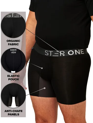 Vista 2 de STEP ONE Calzoncillos tipo bóxer de bambú para hombre (más largo), antirozaduras, absorbe la humedad para hombres
