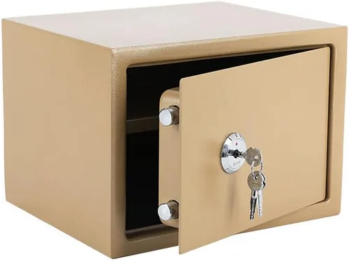 Vista 16 de Caja fuerte pequeña con llave/caja fuerte de alta seguridad/cerradura de acero segura/oficina en casa caja de almacenamiento para dinero