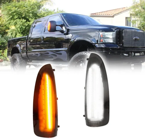 Vista 10 de para 2003 2004 2005 2006 2007 Ford F250 F350 F450 F550 F650 Super Duty y 2000-2005 Ford Excursion Luz de Señal de Giro de Lente Ámbar LED Marcador