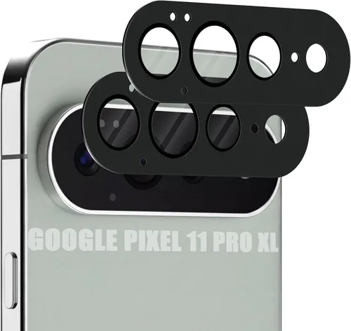 Vista 43 de Orzero Paquete de 2 protectores de lente de cámara compatibles con Google Pixel 9 Pro XL, protector de cámara de metal y vidrio de alta calidad Negro