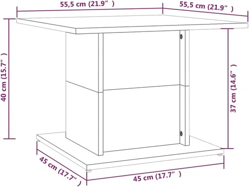 Vista 2 de Muebles modernos multifuncionales, decoración de mesa de cóctel, mesa de café, roble marrón, 21.9 x 21.9 x 15.7 pulgadas, madera diseñada para sala