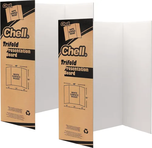 Vista 10 de Chell Tablero de Póster Tríptico de Tamaño Mini, 16" x 24", Tableros de Proyecto Corrugados Pequeños, Blanco, Paquete de 2