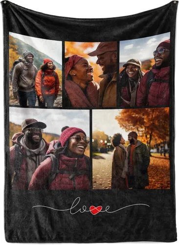 Vista 7 de Se envía al día siguiente, manta de fotos personalizada para un ser querido o alguien significativo, impresa en Estados Unidos, manta de fotos
