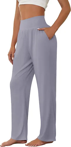 Vista 3 de Neer 3 piezas de pantalones de yoga de pierna ancha para mujer, cómodos, holgados, de cintura alta, pantalones deportivos casuales