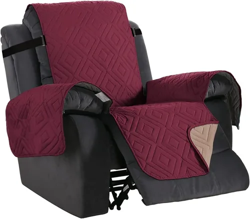 Vista 15 de H.VERSAILTEX Funda reversible para silla, protector de muebles antideslizante, resistente al agua, con correas elásticas de 2 pulgadas