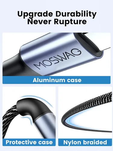 Vista 6 de MOSWAG Cable auxiliar de audio USB C a 0.138 in de 3.3 pies, auxiliar a USB C, tipo C a 0.138 in, cable estéreo de automóvil compatible con iPhone