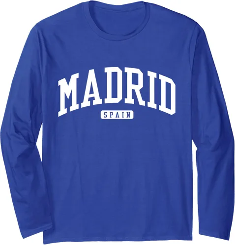 Vista 3 de Camiseta de manga larga estilo universitario de España de Madrid, Negro
