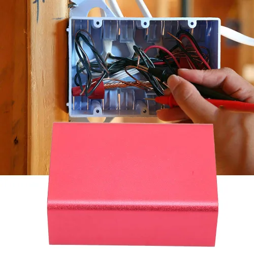 Vista 3 de Caja de circuito, caja de refrigeración de aluminio para instrumentos de bricolaje, caja de recinto de proyectos electrónicos, color rojo esmerilado