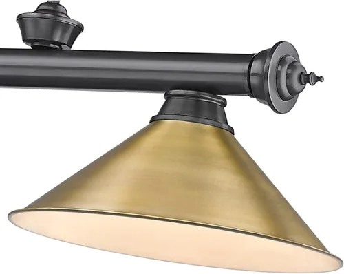 Vista 6 de Z-Lite 2306-3BP-RB15 Colgante de billar Cordon, 3 luces 180 vatios totales, chapado en bronce Placa de bronce