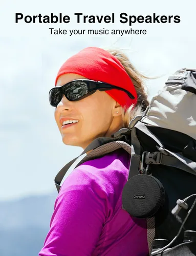 Vista 4 de Altavoz Bluetooth portátil Onforu para bicicleta, impermeable IP65, mini altavoces de ducha al aire libre para viajes, altavoz inalámbrico para Negro